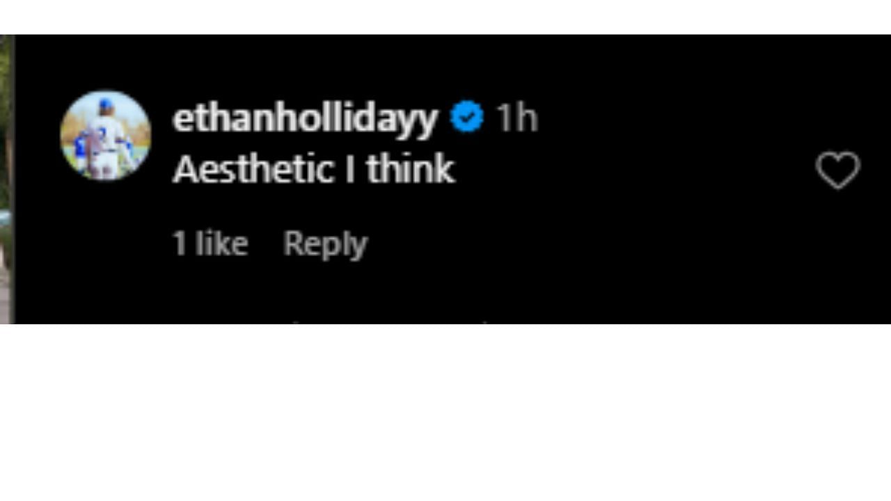 Ethan Holliday's comment